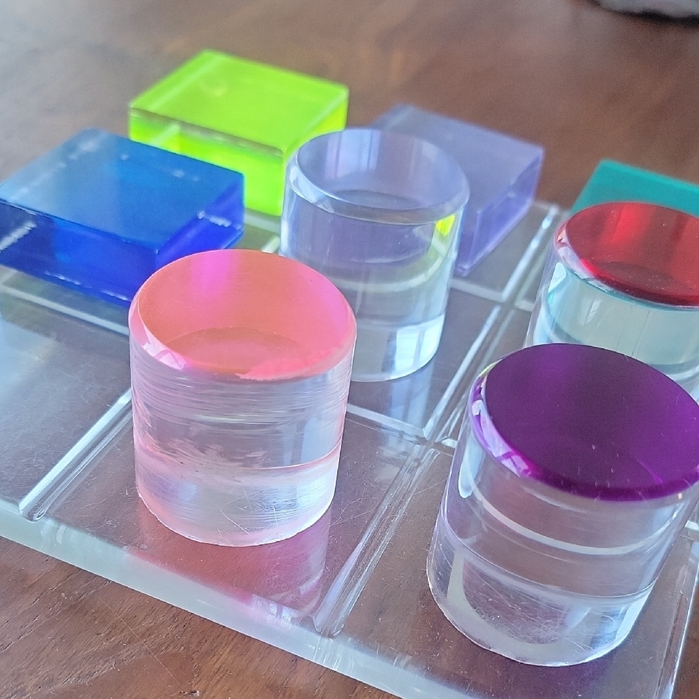 Colorful Vintage Acrylic Tic-Tac-Toe Set
